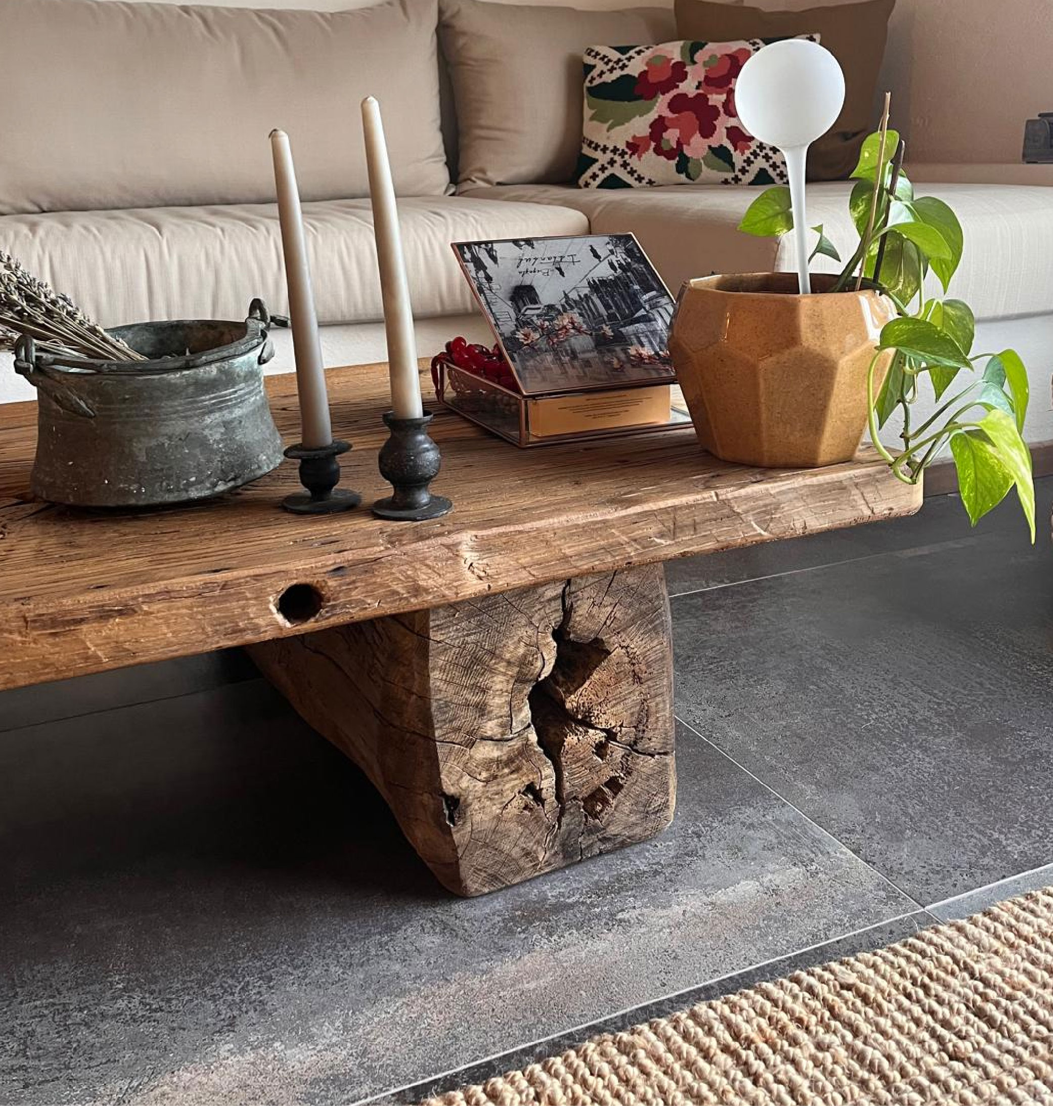 sehpa-07 Kütük Ayak Dikdörtgen - Görsel 6